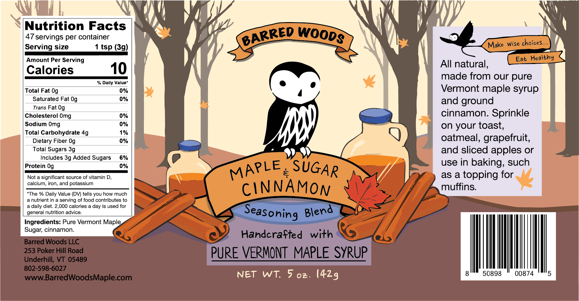 Maple Sugar and Cinnamon by Barred Woods Maple
