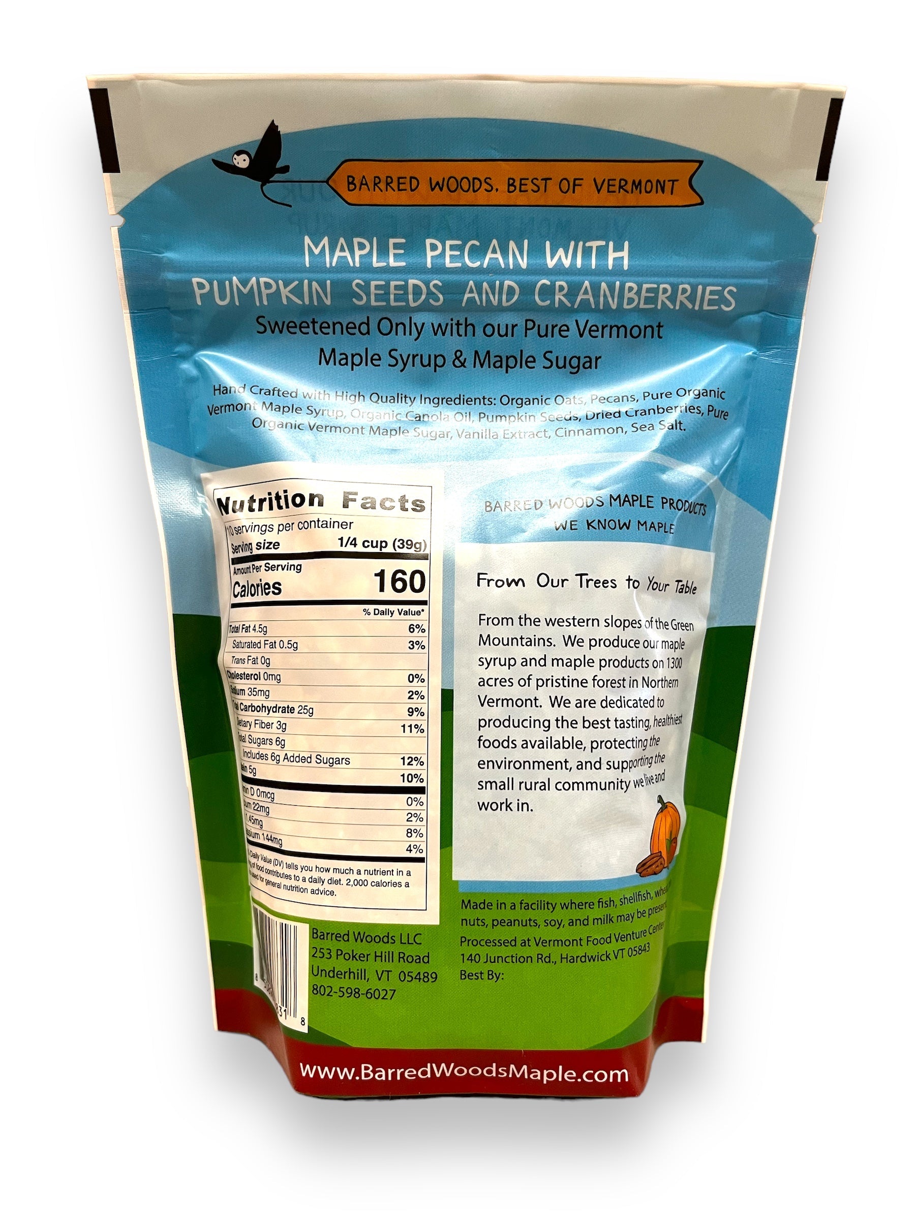 10 oz Maple Crunch Granola - Pumpkin Seeds and Cranberries