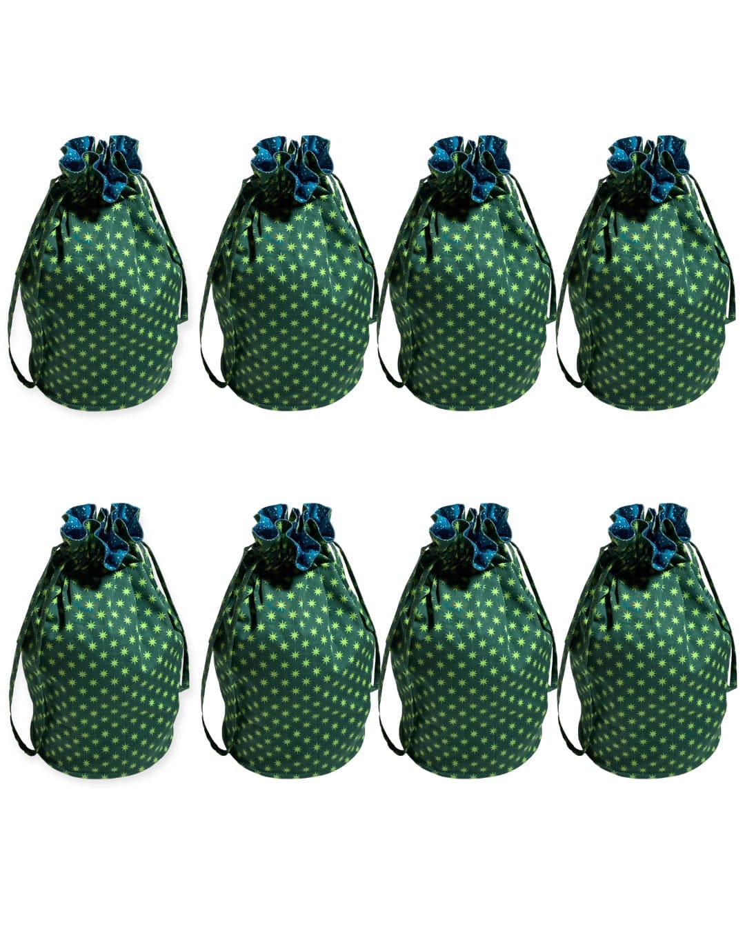 Medium Reversible Reusable Fabric Gift Bag | Stars and Snow