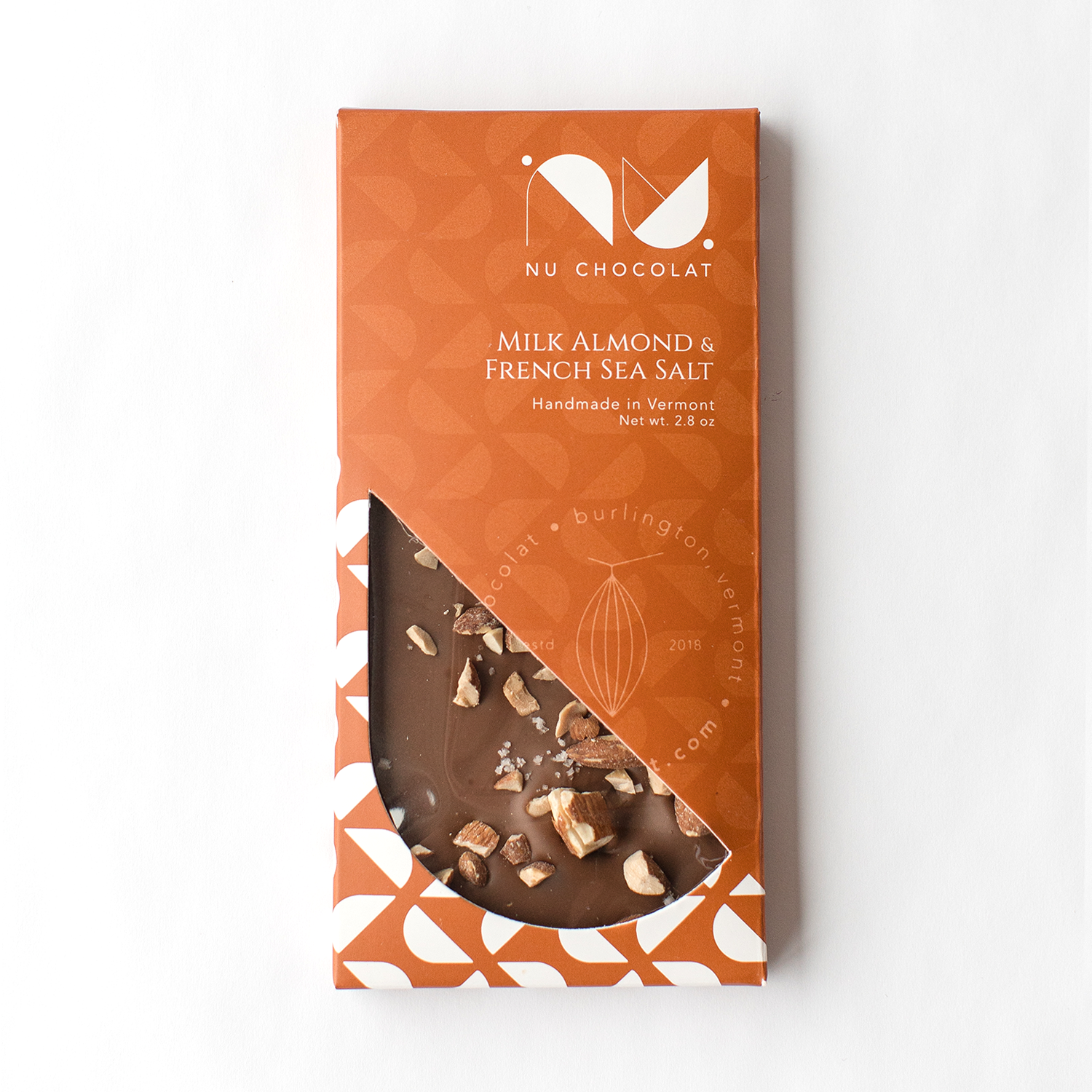 Roasted Almond & French Sea Salt Bar (Milk Chocolate) by NU Chocolat