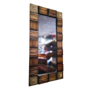 Mirror Natural Wood with Resin Embellishments 48in x 24in by Homeportonline