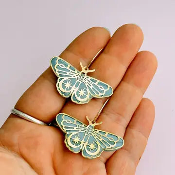 Moth Hoop Earrings