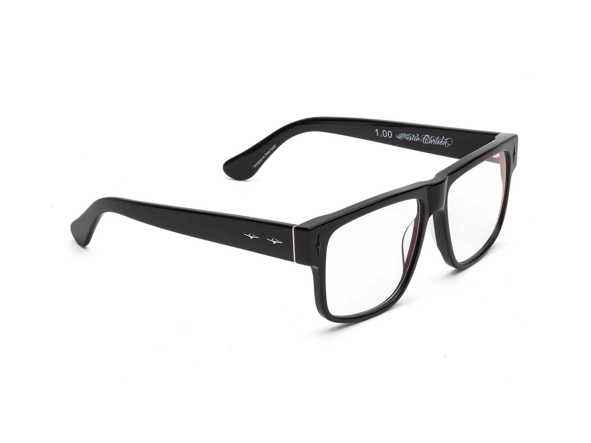 CADDIS Mister Cartoon Reading Glasses - Gloss Black by Harbour Thread
