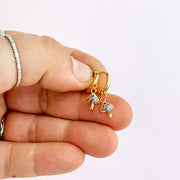 Jeweled Mushroom Huggie Earrings