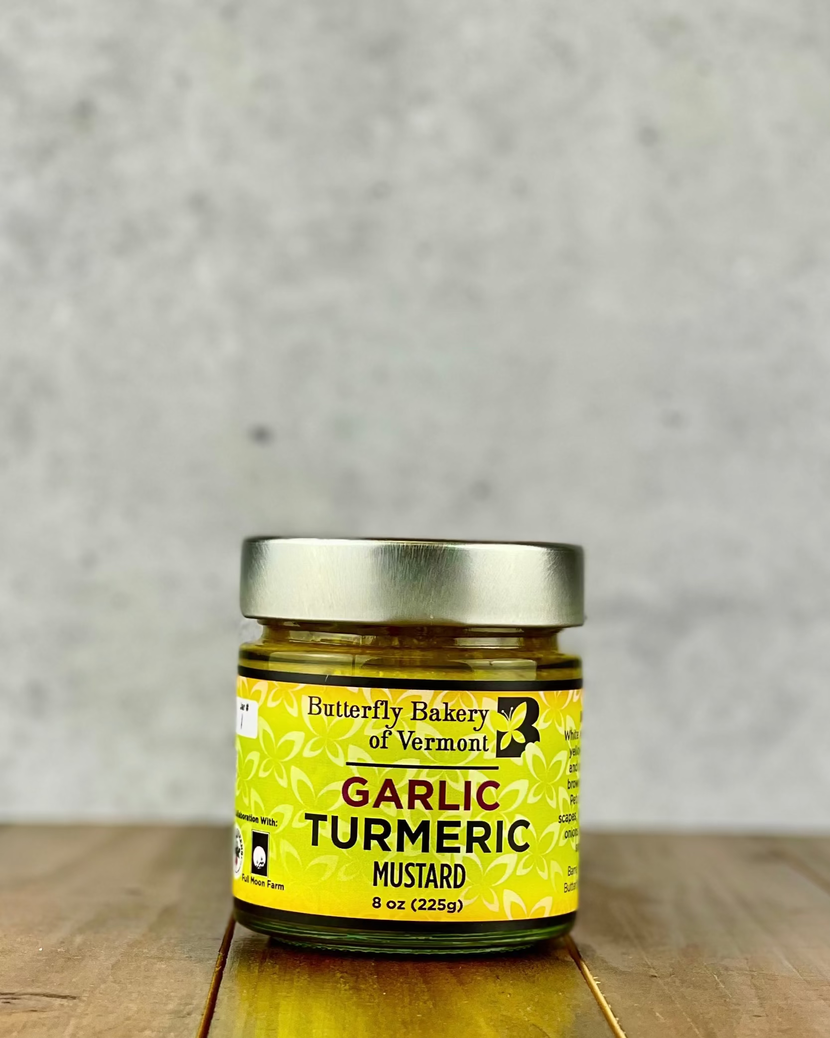 Garlic Turmeric Microbatch Mustard by Butterfly Bakery of Vermont