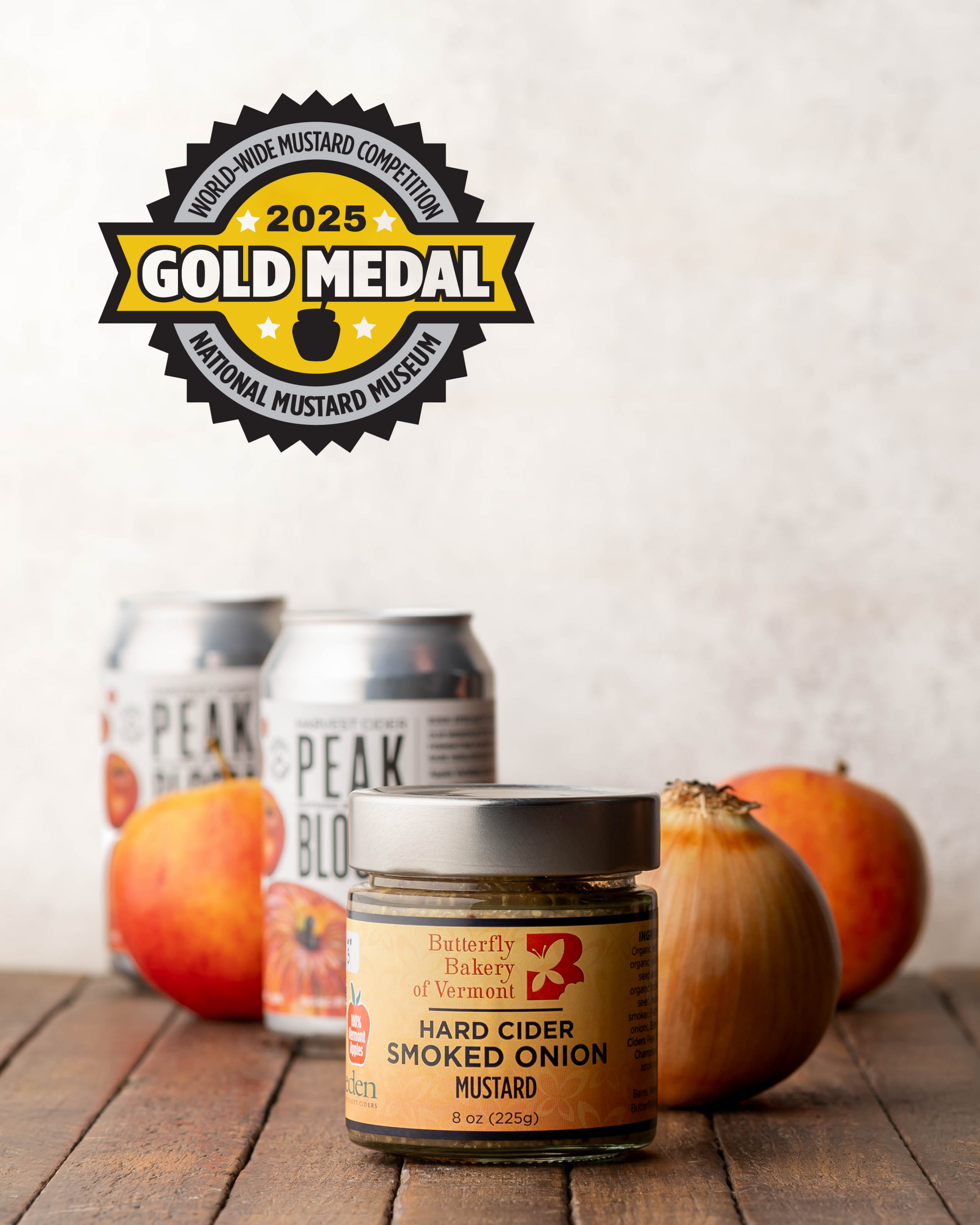 Hard Cider Smoked Onion Mustard by Butterfly Bakery of Vermont