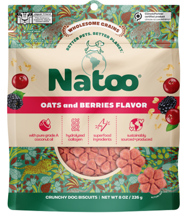 Natoo Petfoods Wholesome Grain Oats and Berries Dog Treat 8oz