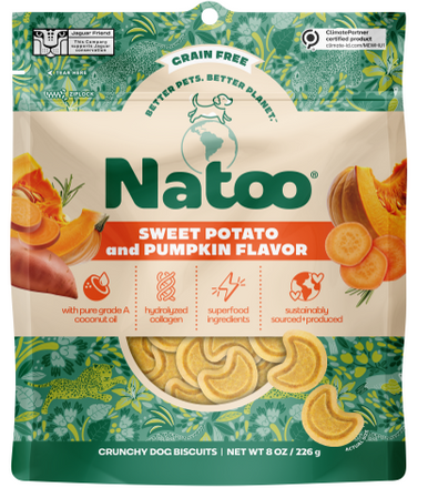 Natoo Petfoods Grain Free Sweet Potato and Pumpkin Dog Treat 8oz