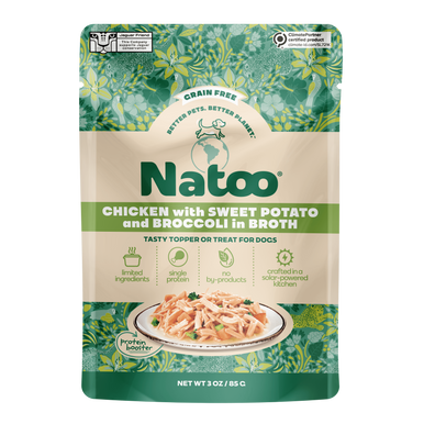 Natoo Petfoods Chicken Sweet Potato and Broccoli in Broth Pouch Topper Dog 3oz