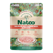 Natoo Petfoods Salmon and Brown Rice in Broth Pouch Topper Dog 3oz