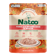 Natoo Petfoods Tuna and Brown Rice Recipe in Broth Pouch Topper Cat 2.4oz