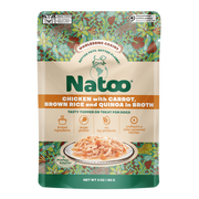 Natoo Petfoods Chicken Carrot Brown Rice and Quinoa n Broth Pouch Topper Dog 3oz
