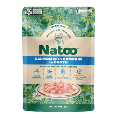 Natoo Petfoods Salmon with Pumpkin in Broth Pouch Topper Dog 3oz