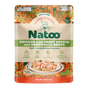 Natoo Petfoods Chicken w/ Sweet Potato and Brocc in Broth Pouch Topper Cat 2.4oz