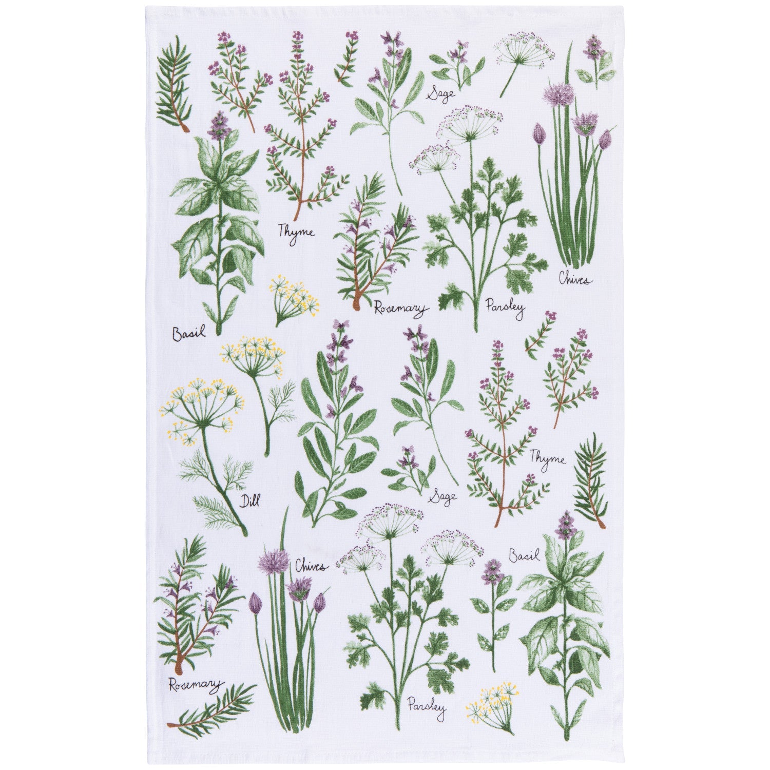 Fresh Herbs Terry Dishtowel by Kiss the Cook