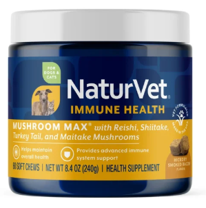 NaturVet 60ct Mushroom Max Advanced Immune Support