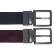 Navy/Wine Reversible Suede Belt