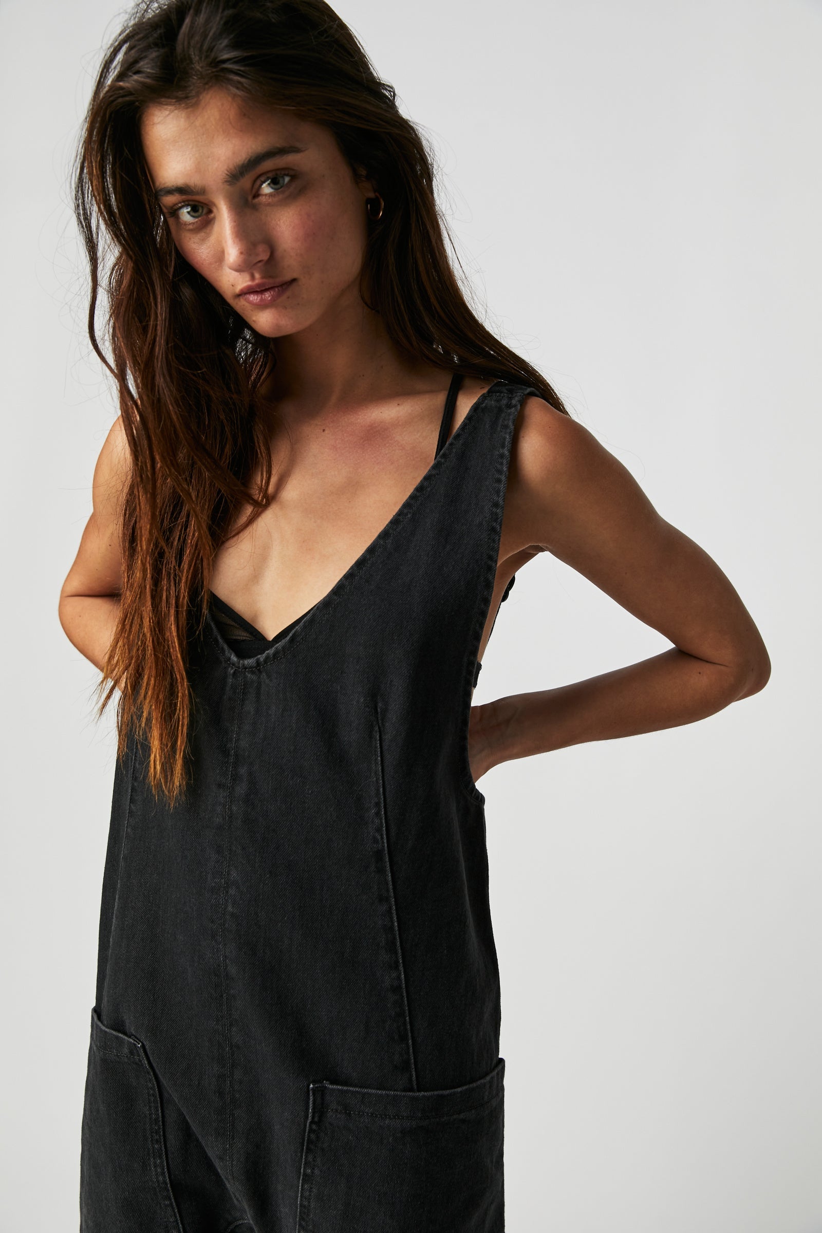 Free People High Roller Jumpsuit - Mineral Black by Harbour Thread