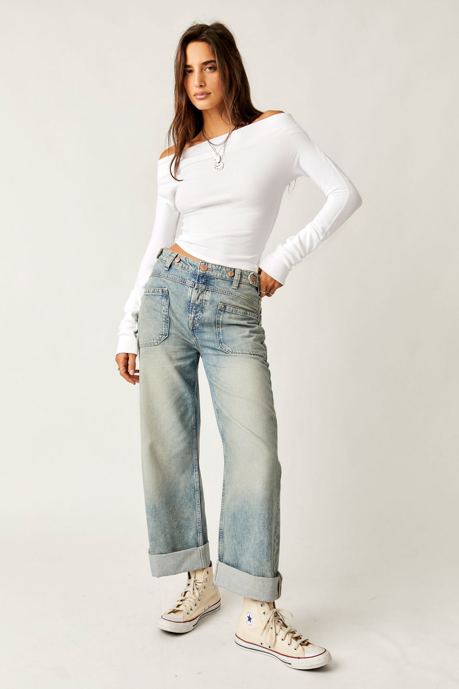 Free People Palmer Cuffed Jean by Harbour Thread