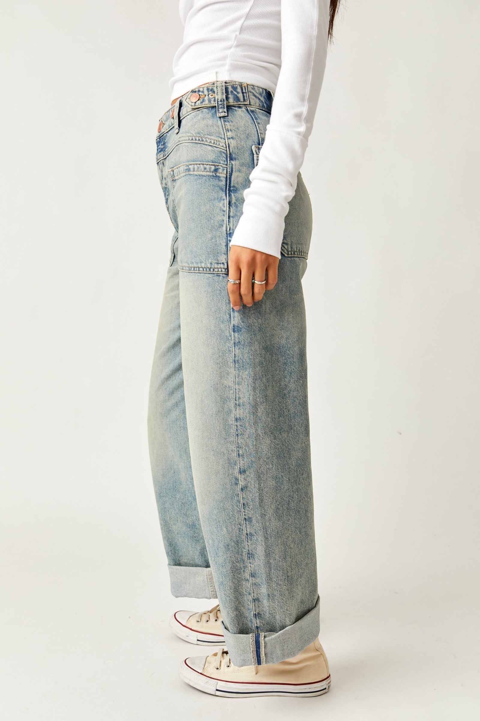 Free People Palmer Cuffed Jean by Harbour Thread