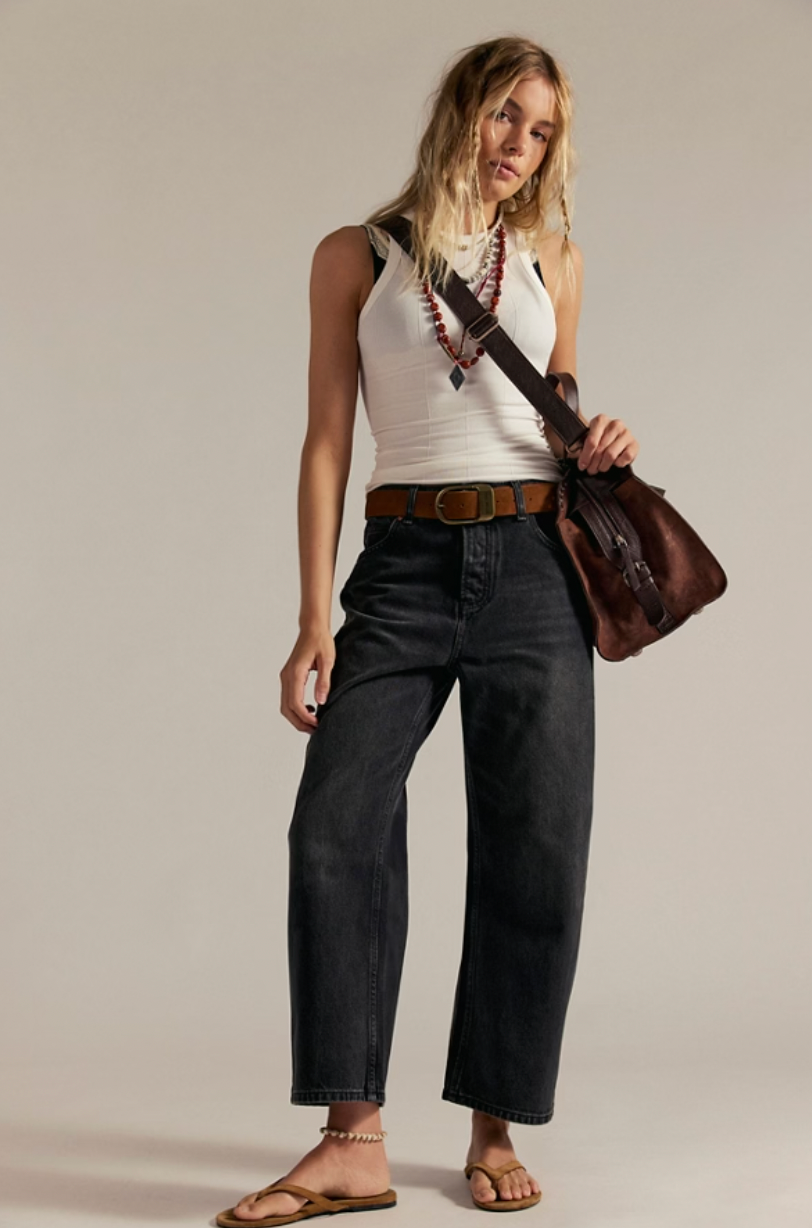 Free People Deep Trance Dropped Boyfriend Jeans by Harbour Thread