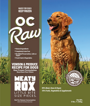 OC Raw Rox Venison Produce Dog Food 3lb