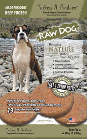 OC Raw Turkey Produce Patty Dog Food 6lb