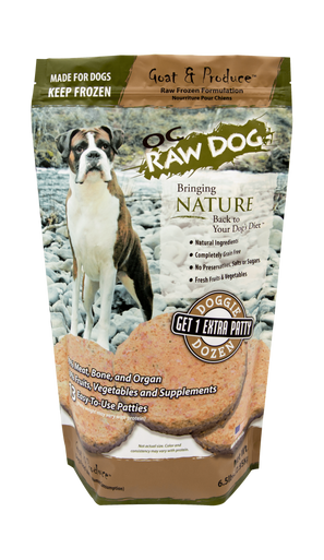OC Raw Goat Produce Patty Dog Food 6lb