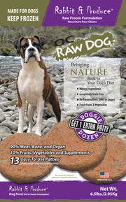 OC Raw Rabbit Produce Patty Dog Food 6lb