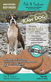 OC Raw Fish Produce Patty Dog Food 6lb