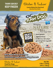 OC Raw Rox Chicken Produce Dog Food 3lb
