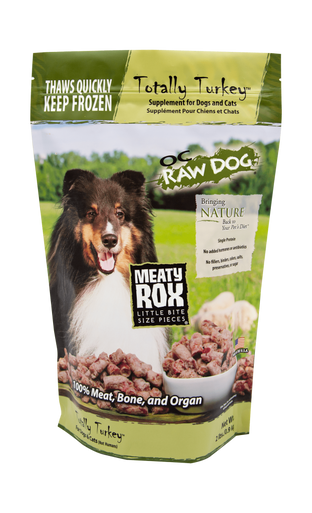 OC Raw Rox Meaty Treat Totally Turkey Dog Food 2lb