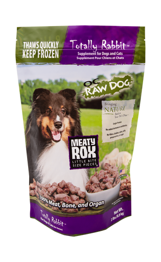 OC Raw Rox Meaty Treat Totally Rabbit Dog Food 2lb