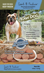 OC Raw Sliders Lamb Produce Dog Food 4lb