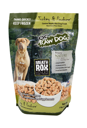 OC Raw Rox Turkey Produce Dog Food 7lb