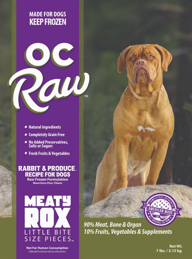OC Raw Rox Rabbit Produce Dog Food 7lb