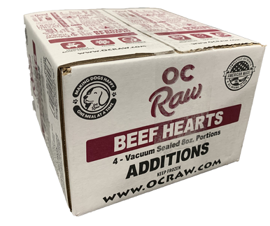 OC Raw Additions Dog Frozen Beef Hearts 2lb