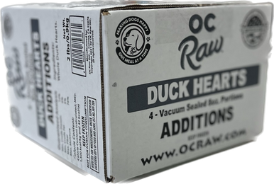 OC Raw Additions Dog Frozen Duck Hearts 2lb