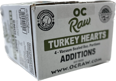OC Raw Additions Dog Frozen Turkey Hearts 2lb