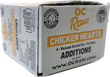 OC Raw Additions Dog Frozen Chicken Hearts 2lb