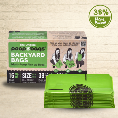 Original Poop Bag Company Backyard Pick Up Bags 38% Plant 16ct
