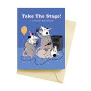 Opossum Karaoke Birthday Card