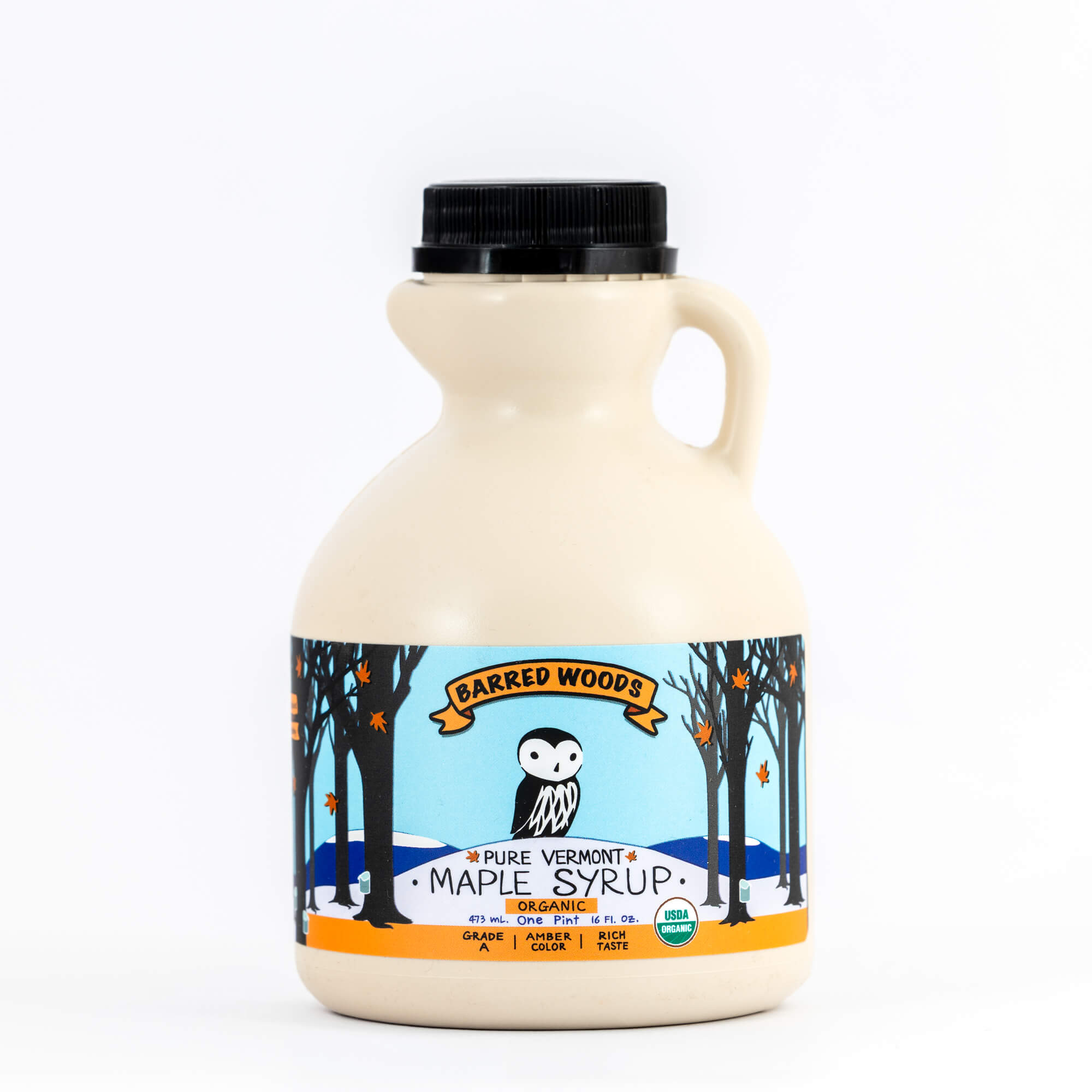 Pure Organic Vermont Maple Syrup - Pint Jug  - 16 ounces