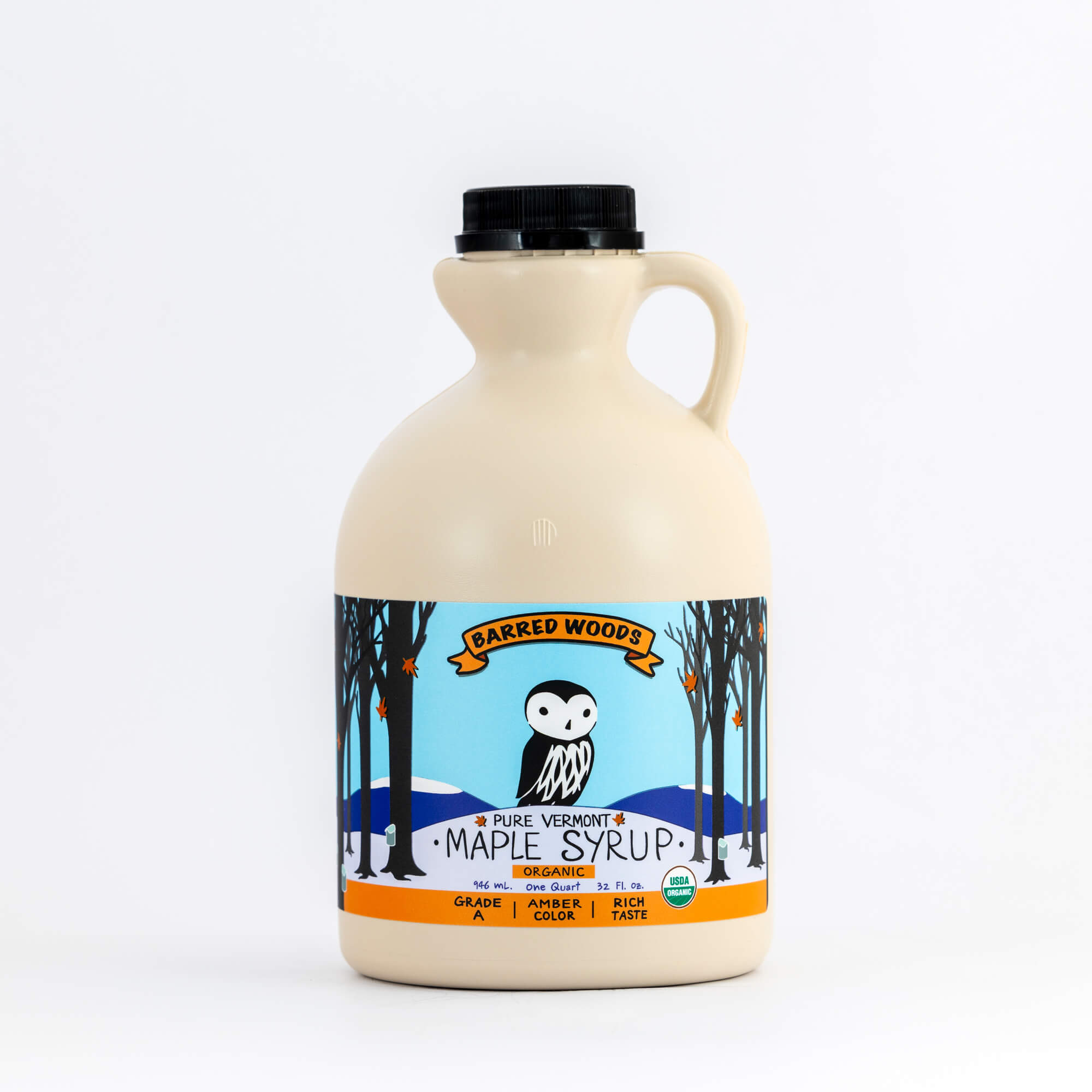 Pure Organic Vermont Maple Syrup - Quart Jug (32 ounces)