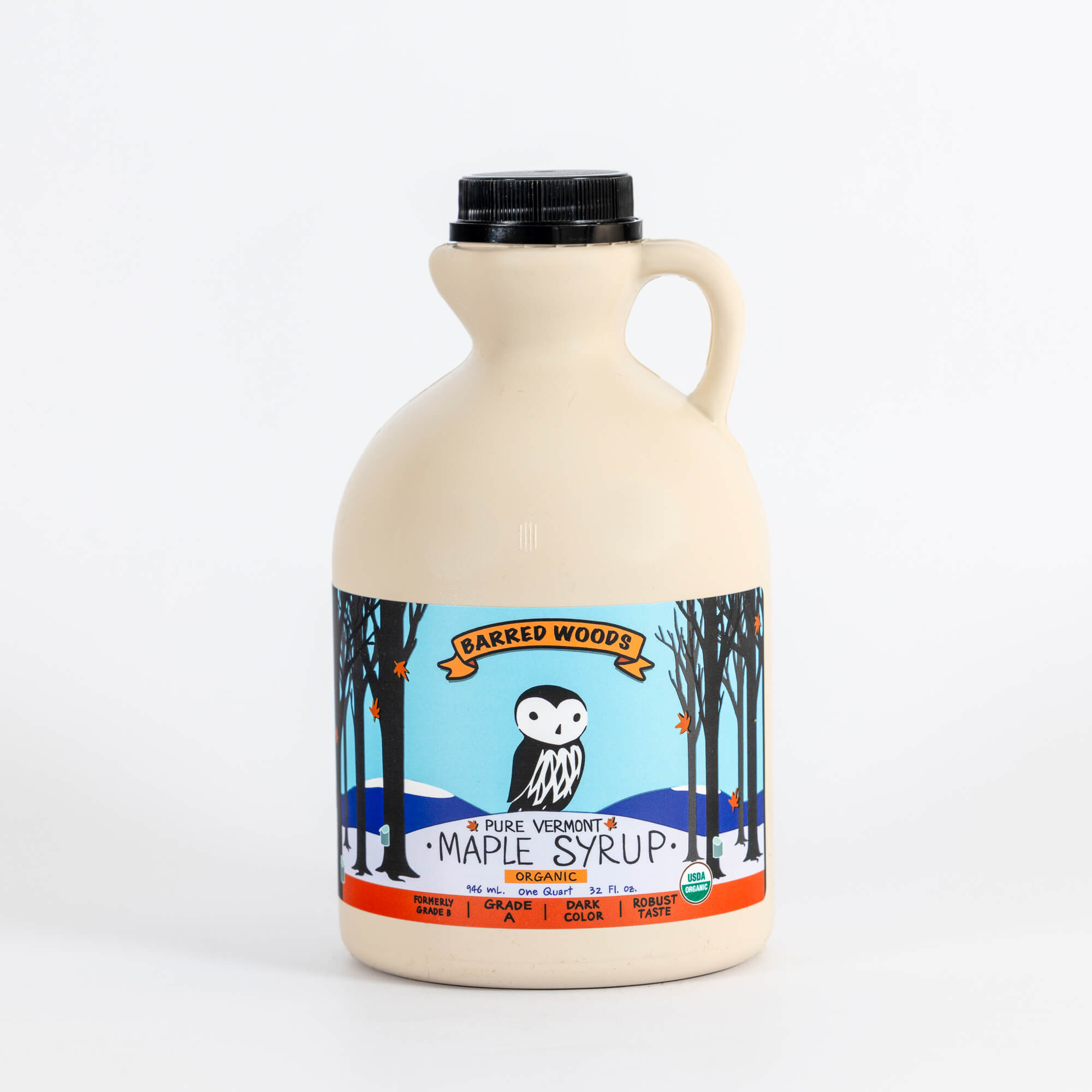 Pure Organic Vermont Maple Syrup - Quart Jug (32 ounces)