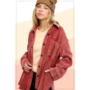 Oversized Corduroy Button Down Jacket
