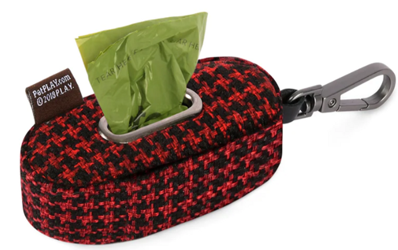 P.L.A.Y. - Poop Bag Dispenser, Houndstooth Red/Black by Homeportonline