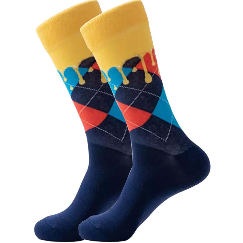 Painter Plaid Blue Men's Socks