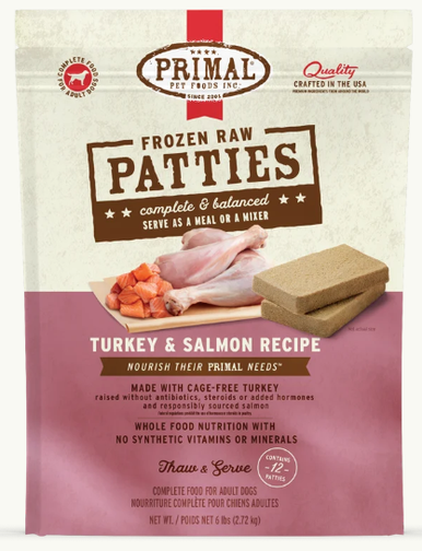 Primal Turkey & Salmon Patties 6lb