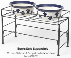 Petrageous Bradys Table For Two 9" Dog Dog Bowls by Pet Food Warehouse